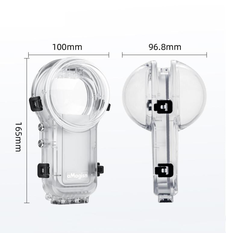 For Insta360 X5 AMagisn 60m/196ft Diving Case Quick-Release Full Invisible Waterproof Underwater Housing - free shipping - PMC TechLife - Order now!