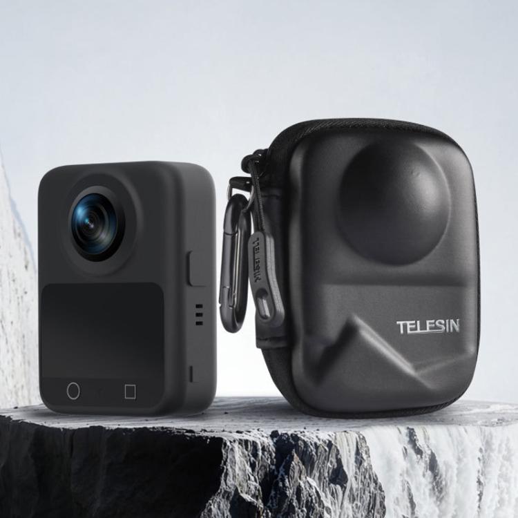 TELESIN Full-Coverage PU Carrying Case for DJI Osmo 360 Camera Protective Pouch with Carabiner Clip - free shipping - PMC TechLife - Order now!