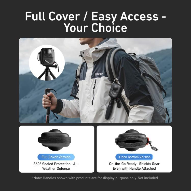 TELESIN Full-Coverage PU Carrying Case for DJI Osmo 360 Camera Protective Pouch with Carabiner Clip - free shipping - PMC TechLife - Order now!