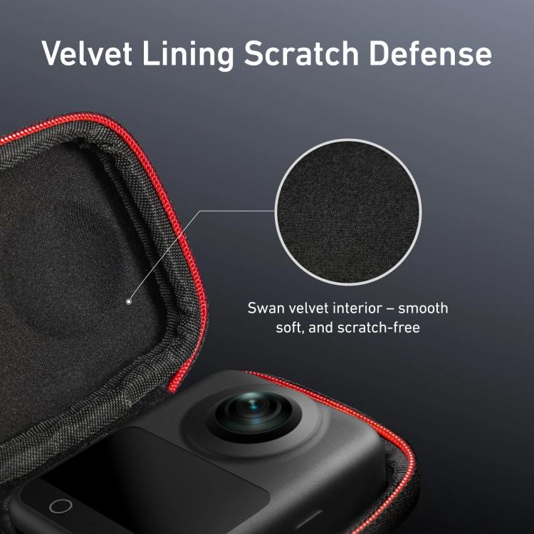 TELESIN Full-Coverage PU Carrying Case for DJI Osmo 360 Camera Protective Pouch with Carabiner Clip - free shipping - PMC TechLife - Order now!