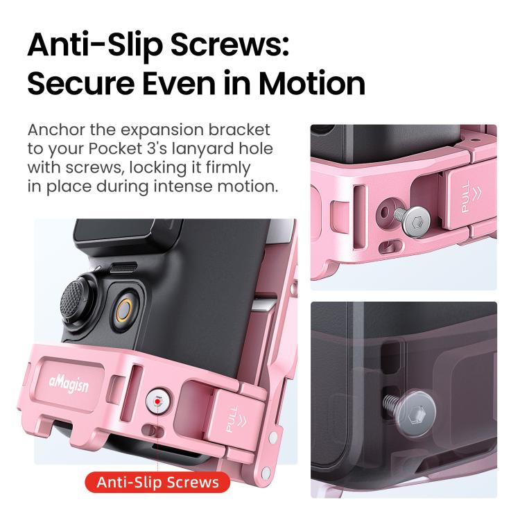 For DJI Pocket 3 aMagisn Mantis Extension Frame Magnetic Mount for Hands-Free Vlogging(Pink) - free shipping - PMC TechLife - Order now!