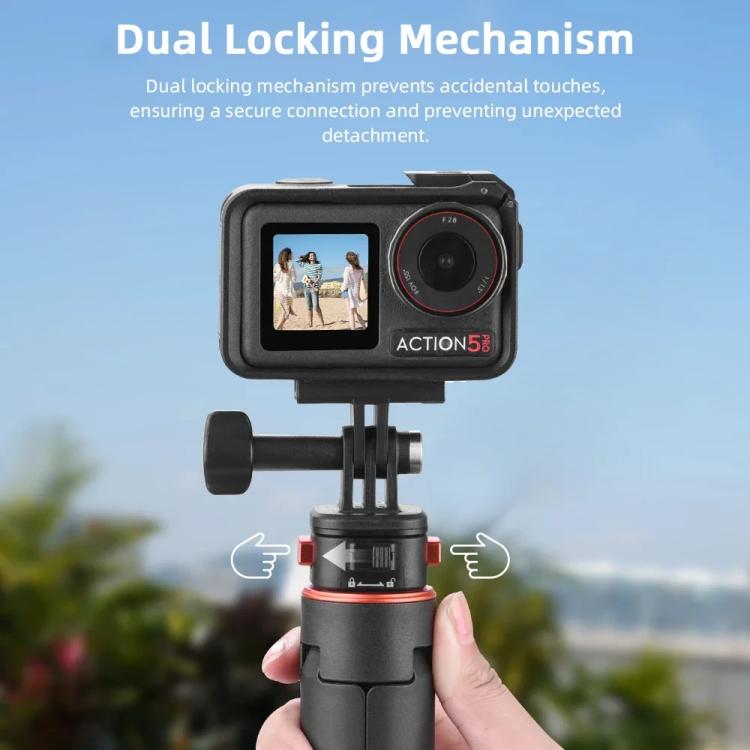 Flymile 1.63m Magnetic Quick-Release Tripod Selfie Stick for Action Cameras for Vlogging, Outdoor Sports(Black) - free shipping - PMC TechLife - Order now!