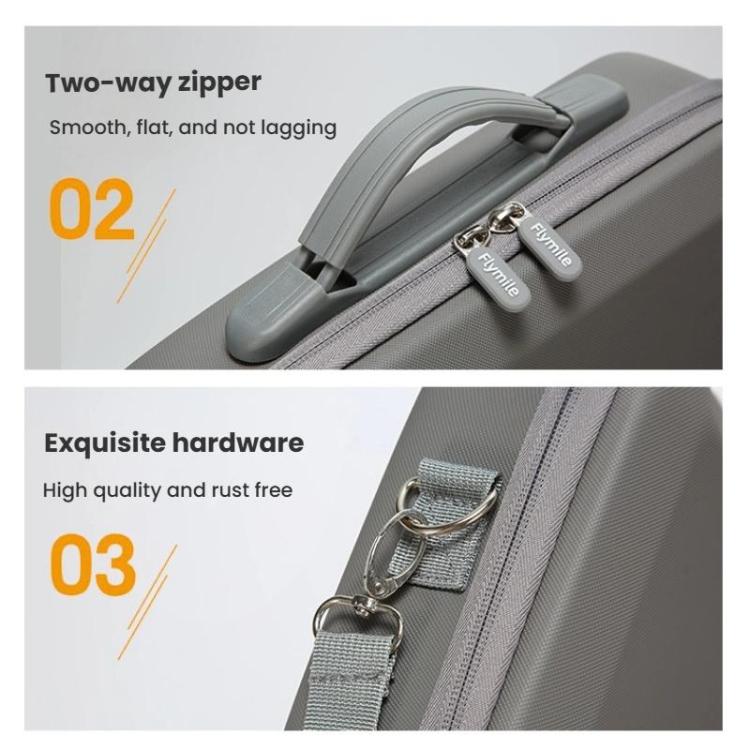 For DJI Osmo 360 Adventure Combo Flymile PU Leather Shoulder Bag Waterproof Crossbody Sling Bag(Gray) - free shipping - PMC TechLife - Order now!