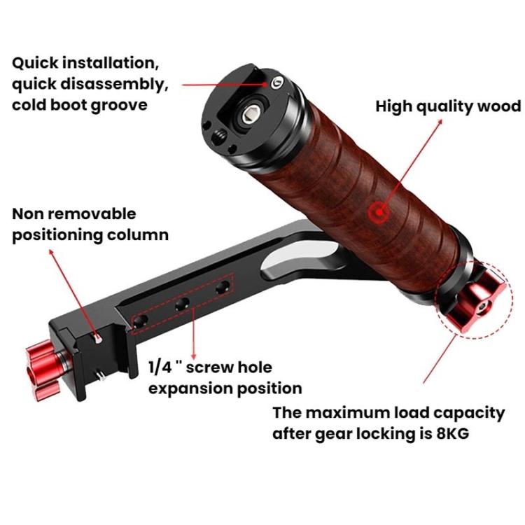 Gimbal Wooden Handle Chute Snail Gimbal Side Handle Grip,For DJI RS 4 Mini / 4 PRO / 3 / 3 Mini / 3 PRO / 2, Spec: With Chute And Snail Gimbal - free shipping - PMC TechLife - Order now!