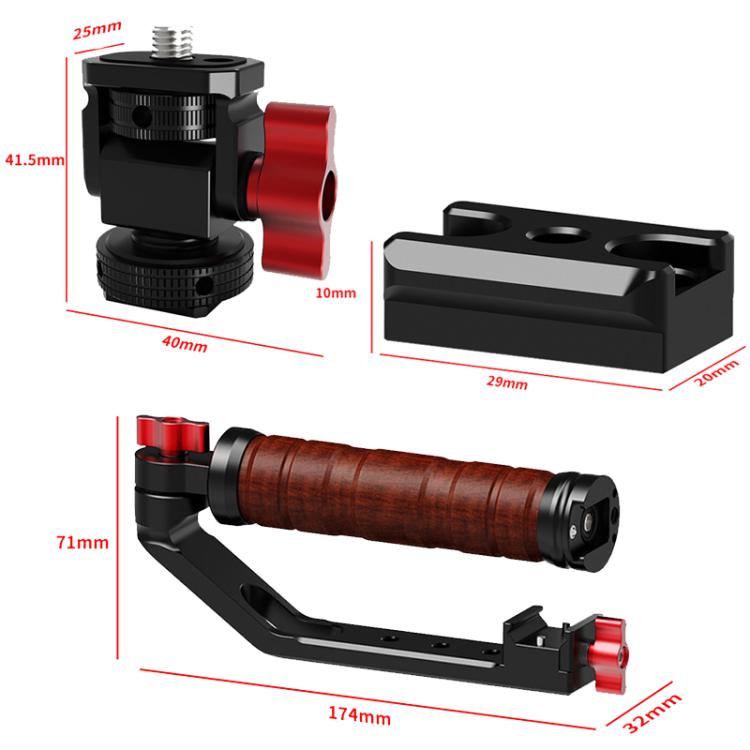 Gimbal Wooden Handle Chute Snail Gimbal Side Handle Grip,For DJI RS 4 Mini / 4 PRO / 3 / 3 Mini / 3 PRO / 2, Spec: Single Handle - free shipping - PMC TechLife - Order now!