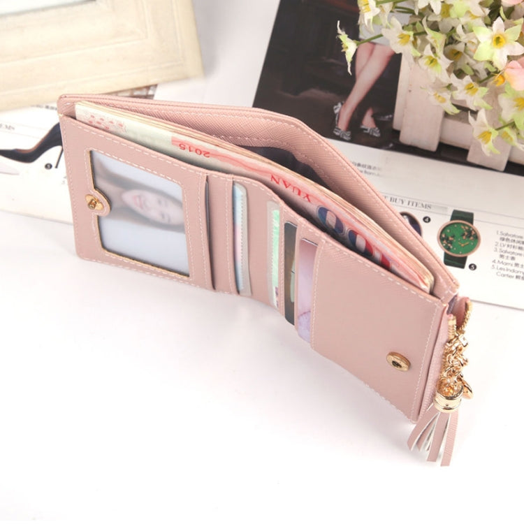 Lady Short Cross-Streaked Suzip Wallet(Pink) - Wallets by PMC TechLife | Online Shopping South Africa | PMC TechLife | Buy Now Pay Later Mobicred