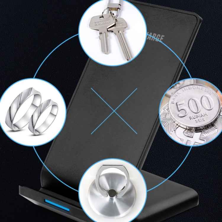 R2 10W Vertical Mobile Phone Wireless Charger Smart Fast Charge Charging Stand Desktop Stand(Black) - Wireless Charger by PMC Jewellery | Online Shopping South Africa | PMC Jewellery | Buy Now Pay Later Mobicred