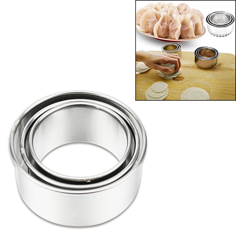 3 PCS Stainless Steel Round Dumplings Wrappers Molds Set Cutter Maker Tools(Circular) - Baking mat & Bakewares by PMC TechLife | Online Shopping South Africa | PMC TechLife