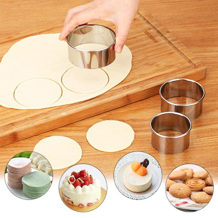 3 PCS Stainless Steel Round Dumplings Wrappers Molds Set Cutter Maker Tools(Circular) - Baking mat & Bakewares by PMC TechLife | Online Shopping South Africa | PMC TechLife