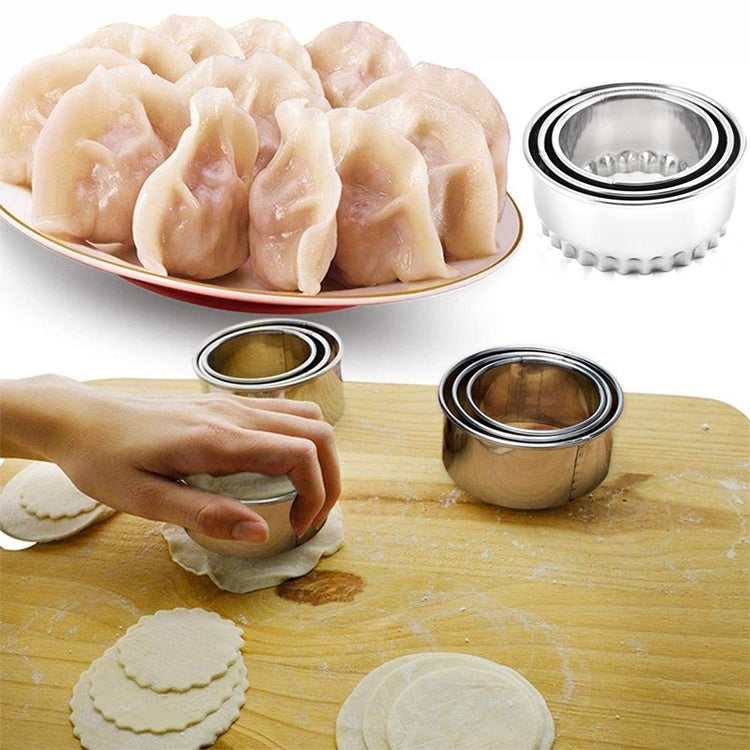 3 PCS Stainless Steel Round Dumplings Wrappers Molds Set Cutter Maker Tools(Circular) - Baking mat & Bakewares by PMC TechLife | Online Shopping South Africa | PMC TechLife