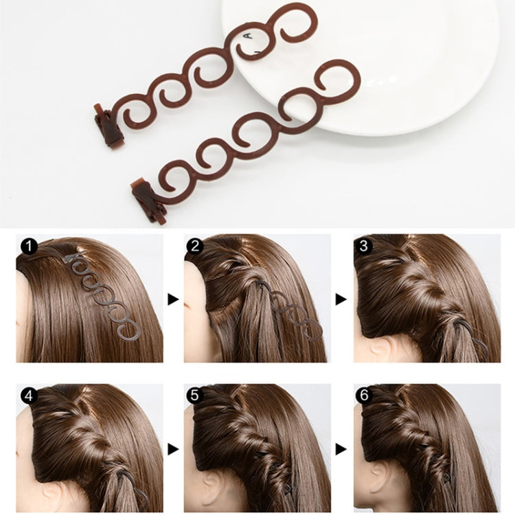 Elegance Hair Braider Flower Magic Hair Clip Queue Twist Plait Hairstyle Styling Accessories,Size:13.5x2.5cm(6090 Coffee) - free shipping - PMC TechLife - Order now!