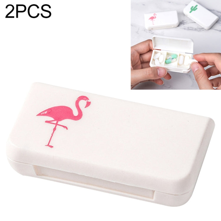 2 PCS Portable Mini Pill Case 3 Grids Travel Home Drugs Container Holder Cases Storage Box(Flamingo) - free shipping - PMC TechLife - Order now!