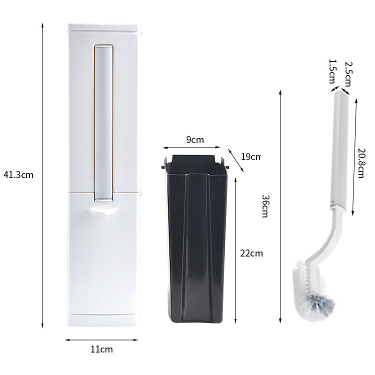 Bathroom Toilet Toilet Brush Integrated Pressing Open Lid Square Trash Can Set with Brush(Gray) - Cleaning Tools by PMC TechLife | Online Shopping South Africa | PMC TechLife