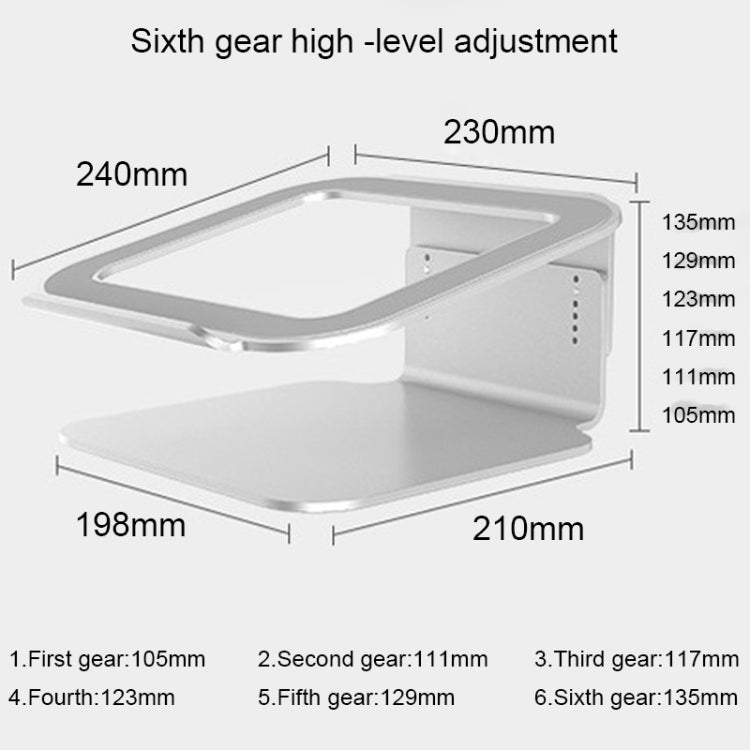 Height Adjustable Aluminum Alloy Laptop Cooling Stand 360 Rotation Ergonomic 10-17 inch Notebook Holder for MacBook Air Pro - free shipping - PMC Jewellery - Order now!