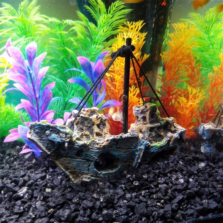 Pirate Ship Rotten Boat Small Net Boat Aquarium Landscaping Fish Tank Glass Cylinder Scene - Fish Tank Decoration by PMC TechLife | Online Shopping South Africa | PMC TechLife