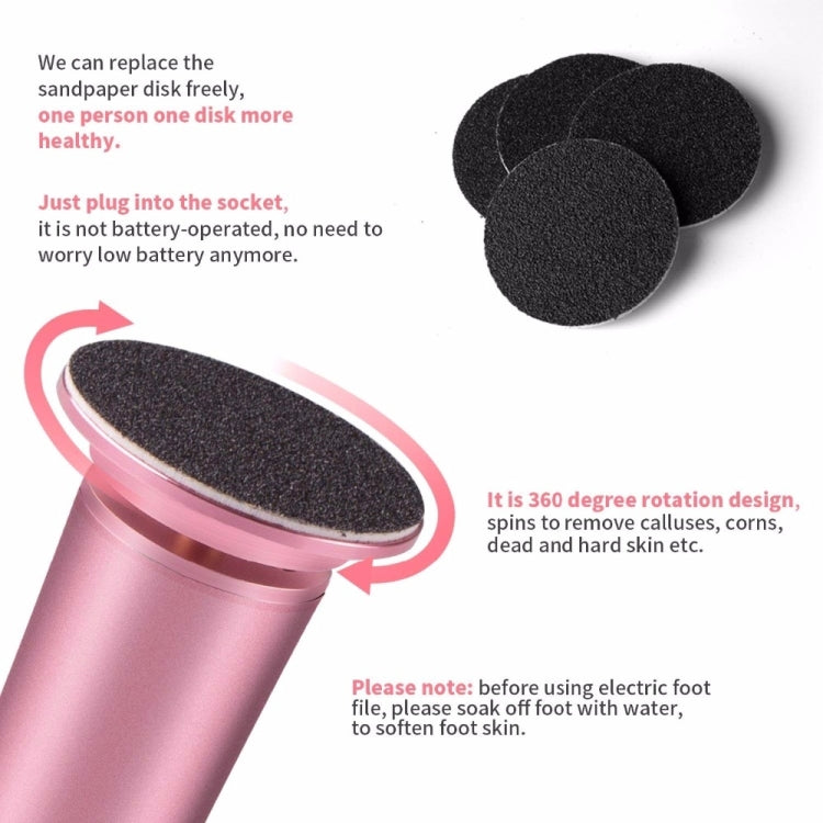 Electric Foot File Speed Adjustable Sandpaper Discs Callus Remover Pedicure Fast Remove Feet Hard Cracked Dry Dead Skin Tool, Plug Type:UK plug(Black) - free shipping - PMC TechLife - Order now!