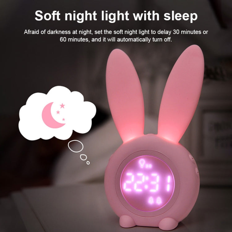 Cute Rabbit Silicone Induction Small Alarm Clock(Pink) - Novelty Clock by PMc TechLife | Online Shopping South Africa | PMc TechLife | Buy Now Pay Later Mobicred