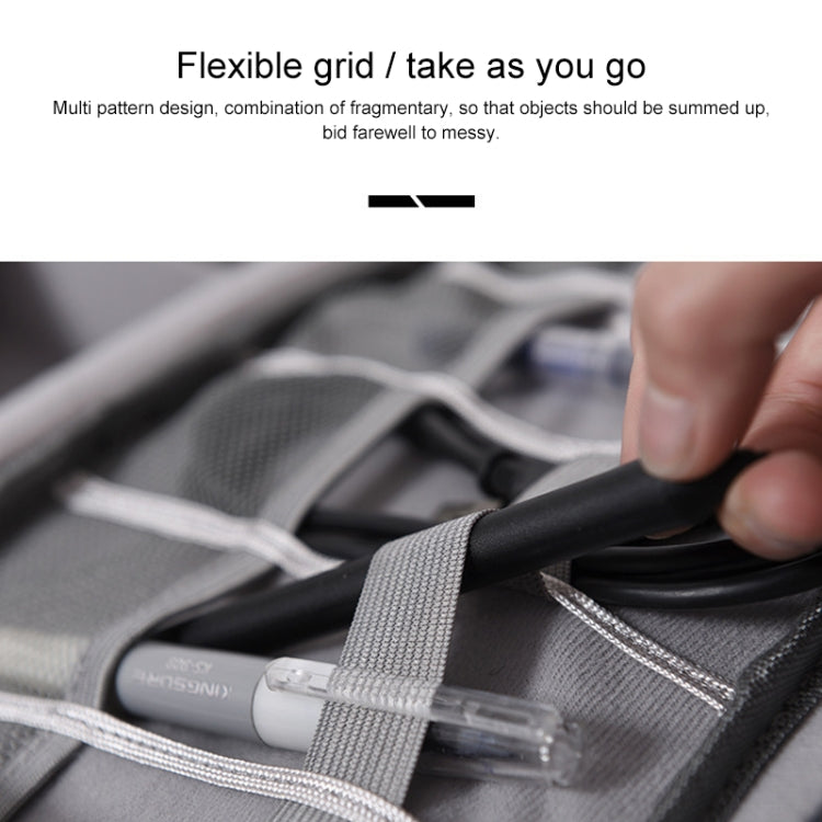Digital Cable Bag Men Portable Travel Gadgets Pouch Power Cord Charger Headset Organizer(Wine red) - Storage Bags by PMC TechLife | Online Shopping South Africa | PMC TechLife | Buy Now Pay Later Mobicred