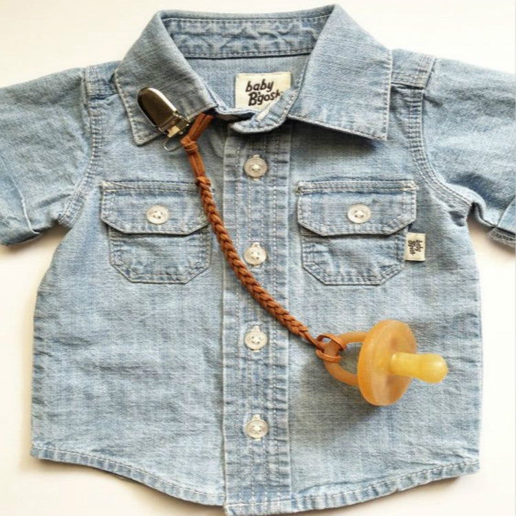 3 PCS Baby Pacifier Chain Leather Woven Anti-off Chain(Brown) - Cups & Silicone Nipple by PMC TechLife | Online Shopping South Africa | PMC TechLife | Buy Now Pay Later Mobicred