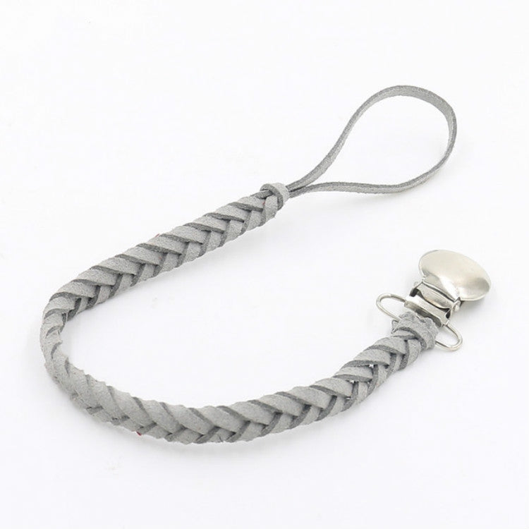 3 PCS Baby Pacifier Chain Leather Woven Anti-off Chain(Gray) - free shipping - PMC TechLife - Order now!