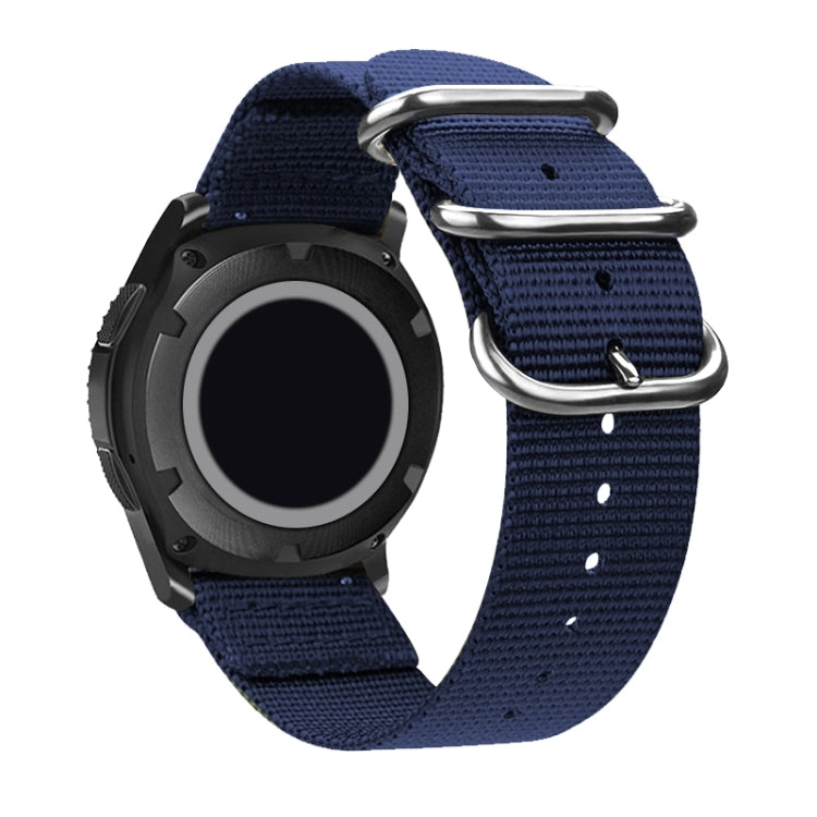 Washable Nylon Canvas Watchband, Band Width:18mm(Dark Blue with Silver Ring Buckle) - 18mm Bands by PMC TechLife | Online Shopping South Africa | PMC TechLife | Buy Now Pay Later Mobicred