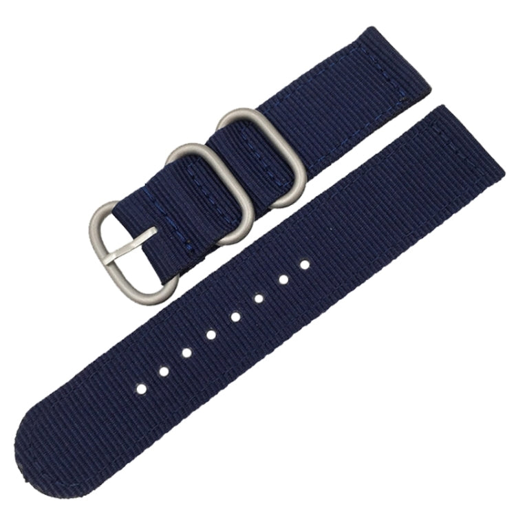 Washable Nylon Canvas Watchband, Band Width:20mm(Dark Blue with Silver Ring Buckle) - free shipping - PMC TechLife - Order now!