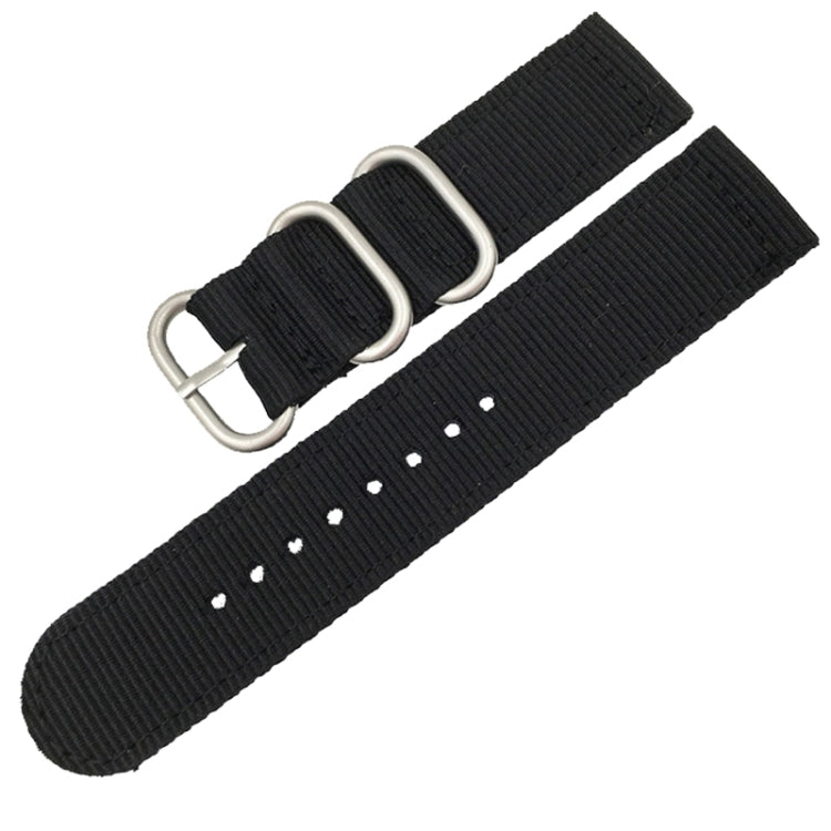 Washable Nylon Canvas Watchband, Band Width:20mm(Black with Silver Ring Buckle) - free shipping - PMC TechLife - Order now!