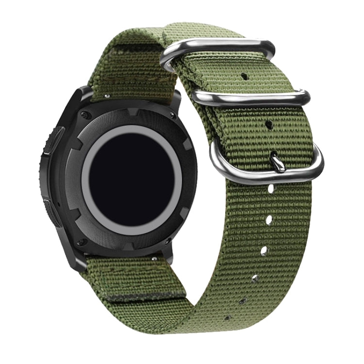 Washable Nylon Canvas Watchband, Band Width:20mm(Army Green with Silver Ring Buckle) - free shipping - PMC TechLife - Order now!