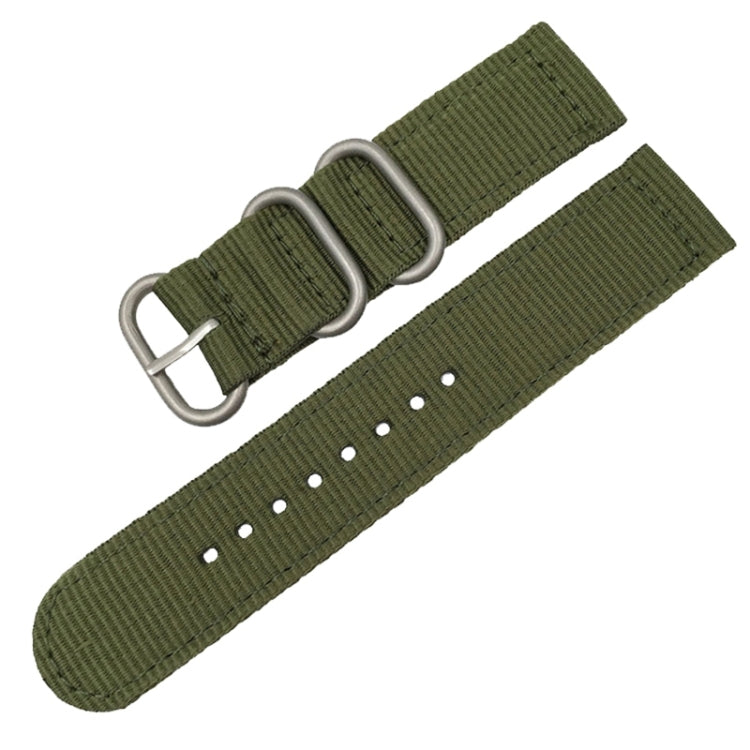 Washable Nylon Canvas Watchband, Band Width:22mm(Army Green with Silver Ring Buckle) - free shipping - PMC TechLife - Order now!