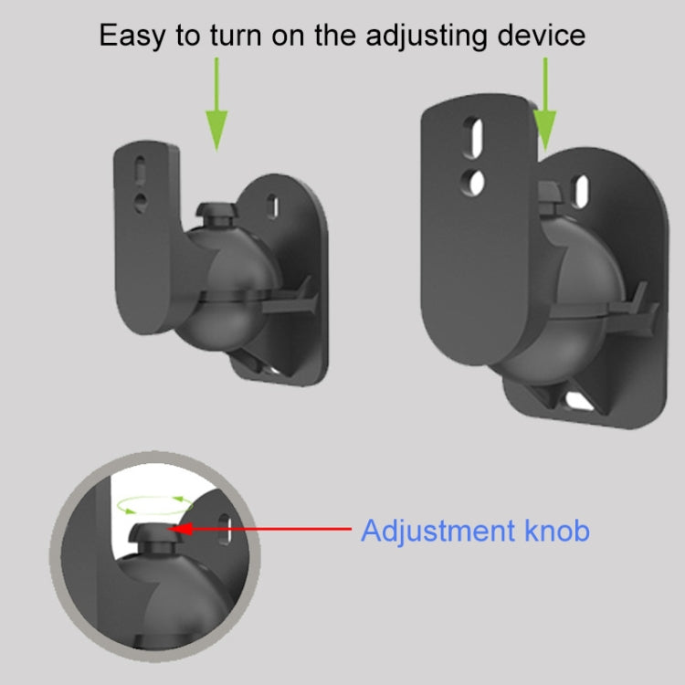 Pair Black Surround Sound Speaker Wall Mount Brackets 45 Degree Rotatable Design TV Wall Mount 8 x 4.5 x 5.8cm - free shipping - PMC TechLife - Order now!