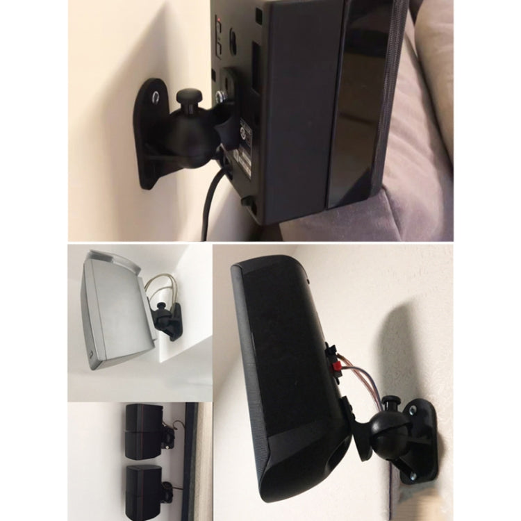 Pair Black Surround Sound Speaker Wall Mount Brackets 45 Degree Rotatable Design TV Wall Mount 8 x 4.5 x 5.8cm - free shipping - PMC TechLife - Order now!