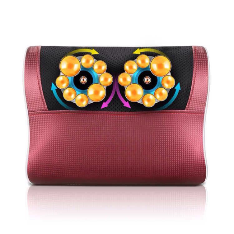 Cervical Spine Massage Pillow Neck Waist Back Multifunctional Electric Massage Cushion, Plug Type:US Plug(Red White) - free shipping - PMC TechLife - Order now!