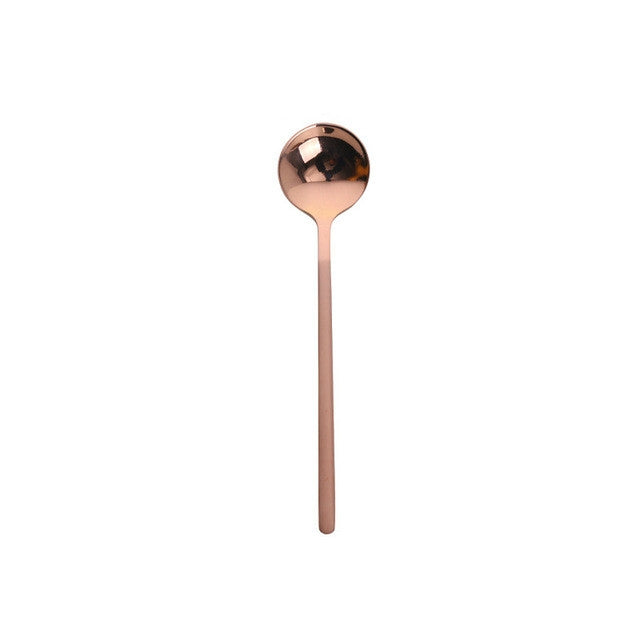 Mini Accessories Coffee Spoon Kitchen Dessertspoon Dining Round Shape Coffee  Stainless Steel Home, Size:15cm(Rose Gold) - free shipping - PMC TechLife - Order now!