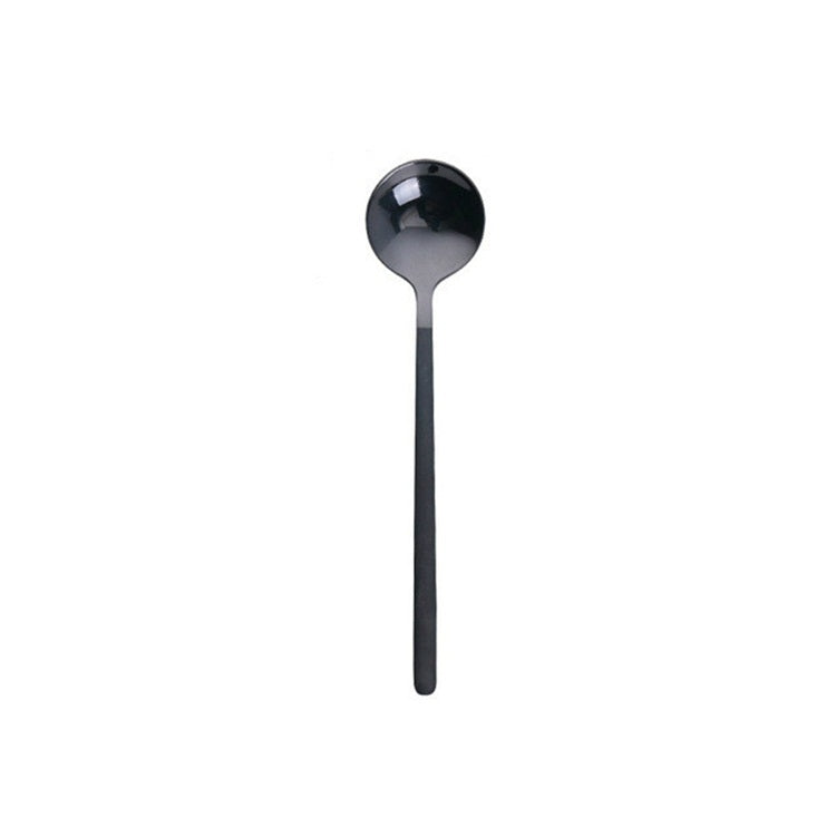 Mini Accessories Coffee Spoon Kitchen Dessertspoon Dining Round Shape Coffee  Stainless Steel Home, Size:17cm(Black) - free shipping - PMC TechLife - Order now!