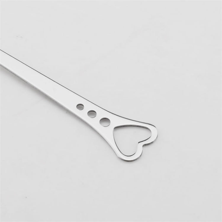 2 PCS Stainless Steel Spoon Portable Metal Coffee Teaspoon Creative Love Heart Shaped Wedding Party Gift Dinnerware, Color:Gold Single Hole Love - free shipping - PMC TechLife - Order now!