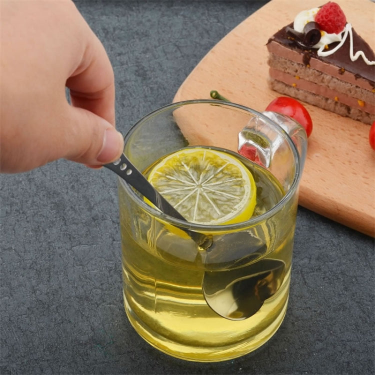 2 PCS Stainless Steel Spoon Portable Metal Coffee Teaspoon Creative Love Heart Shaped Wedding Party Gift Dinnerware, Color:Gold Single Hole Love - free shipping - PMC TechLife - Order now!