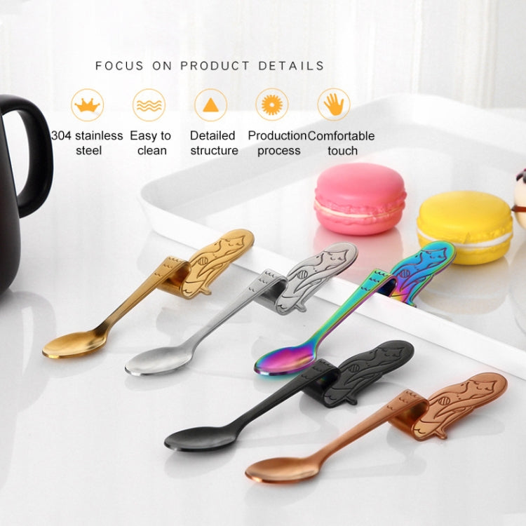Creative Coffee Spoon Mermaid Shape Handle Spoons Flatware Drinking Tools, Color:Black - free shipping - PMC TechLife - Order now!