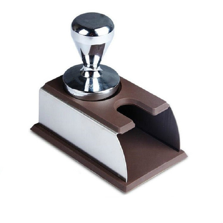 Stainless Steel Silicone Espresso Coffee Tamper Stand Barista Tool Powder Pad Hammer Pad(Black) - free shipping - PMC TechLife - Order now!