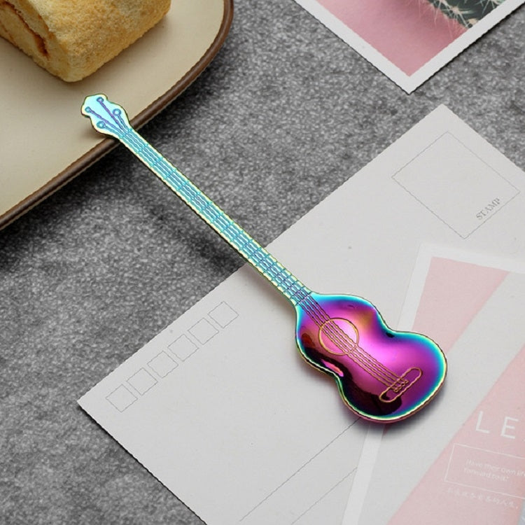 Stainless Steel Coffee Mixing Spoon Creative Musical Instrument Shape Spoon, Style:Guitar, Color:Colorful - free shipping - PMC TechLife - Order now!