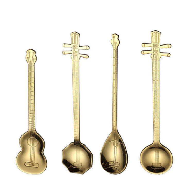 Stainless Steel Coffee Mixing Spoon Creative Musical Instrument Shape Spoon, Style:Guitar, Color:Colorful - free shipping - PMC TechLife - Order now!
