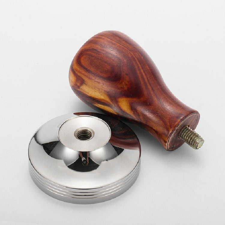 Stainless Steel Solid Wood Handle Integrated Coffee Powder, Specification:58mm, Color:Rosewood Handle - free shipping - PMC TechLife - Order now!