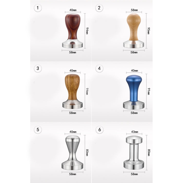 Stainless Steel Solid Wood Handle Integrated Coffee Powder, Specification:57.5mm, Color:Aluminum Integration - free shipping - PMC TechLife - Order now!