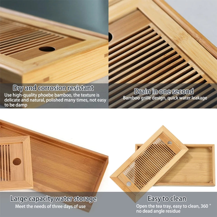 Bamboo Tea Trays Kung Fu Tea Accessories Tea Tray Table With Drain Rack(primary color) - Tea Trays by PMC TechLife | Online Shopping South Africa | PMC TechLife | Buy Now Pay Later Mobicred