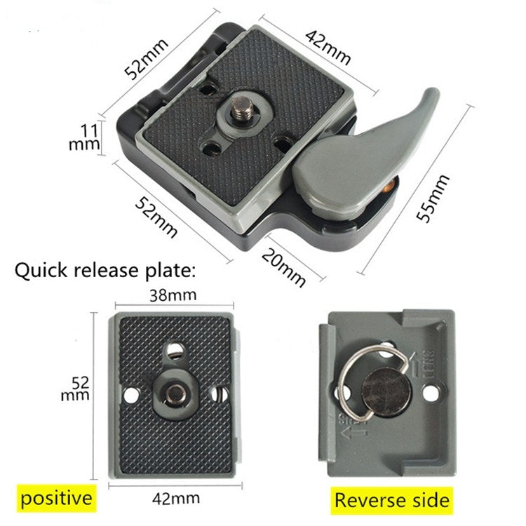 BEXIN Tripod Head Quick Release Plate Holder For Manfrotto 200PL-14(Grey) - Quick Release Plate by BEXIN | Online Shopping South Africa | PMC TechLife | Buy Now Pay Later Mobicred
