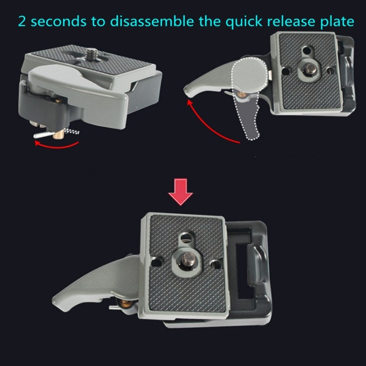 BEXIN Tripod Head Quick Release Plate Holder For Manfrotto 200PL-14(Grey) - Quick Release Plate by BEXIN | Online Shopping South Africa | PMC TechLife | Buy Now Pay Later Mobicred