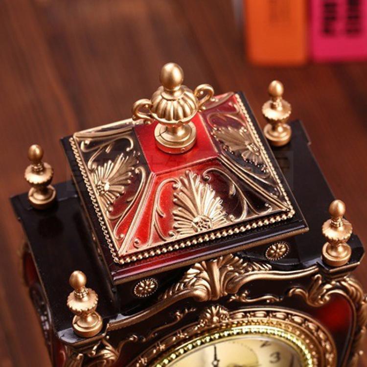 Vintage Clock Classical Royalty Sitting Room TV Cabinet Desk Imperial Furnishing Creative Sit Pendulum Clock(Brown) - free shipping - PMC TechLife - Order now!