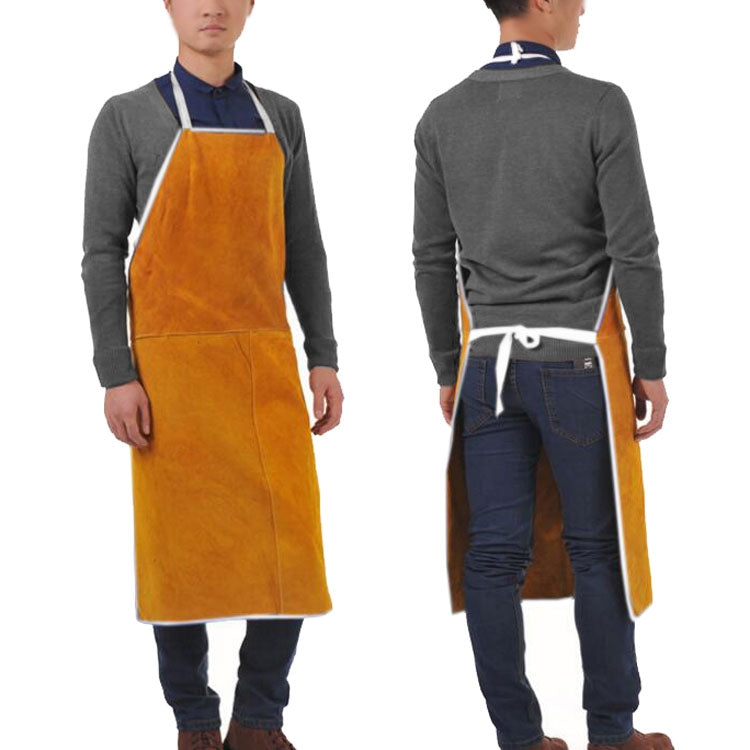 Full Leather Electric Welding Apron High Temperature Fireproof Star Splash Protective Clothing(Orange) - Protective Clothing by PMC TechLife | Online Shopping South Africa | PMC TechLife