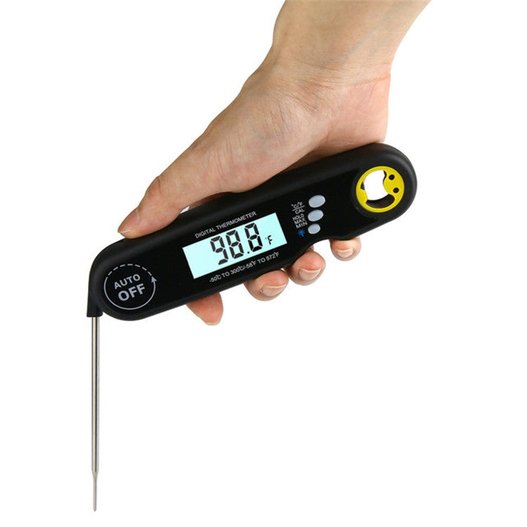 Foldable Probe Waterproof Food Thermometer Kitchen Barbecue Fast Temperature Measurement Digital Display Electronic Thermometer(Black) - Cooking Thermometers by PMC TechLife | Online Shopping South Africa | PMC TechLife