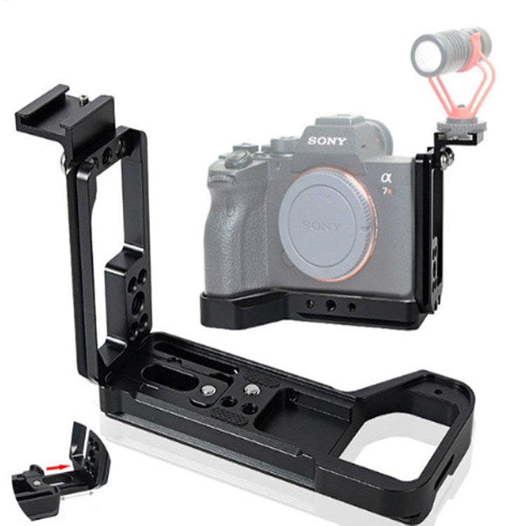 BEXIN Push-Pull Type Vertical Shoot Quick Release L Plate Bracket Base Holder with Hot Shoe for Sony ILCE-7RM4 / A7R4 / A7R IV - free shipping - PMC TechLife - Order now!