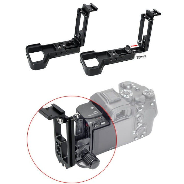BEXIN Push-Pull Type Vertical Shoot Quick Release L Plate Bracket Base Holder with Hot Shoe for Sony ILCE-7RM4 / A7R4 / A7R IV - free shipping - PMC TechLife - Order now!